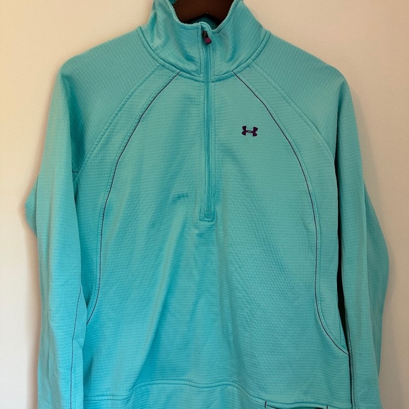 Under Armour Base 2.0 ColdGear Thermal Baselayer Shirt Light Blue Size Large - Picture 1 of 5